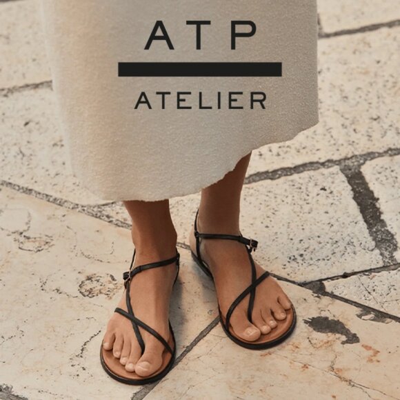 ATP Atelier Black Capri Sandals - Picture 1 of 8